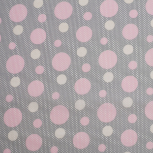 Slate/Pink Lady Cotton Voile Circle Print
