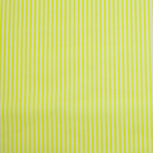 Neon Yellow/White Striped Cotton Voile