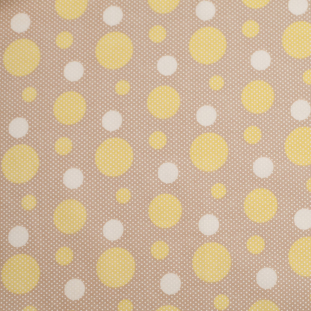 Beige/Celery Green Cotton Voile Circle Print