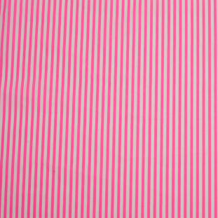 Neon Pink/White Striped Cotton Voile