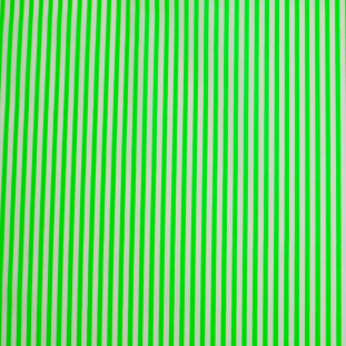 Neon Green/White Striped Cotton Voile