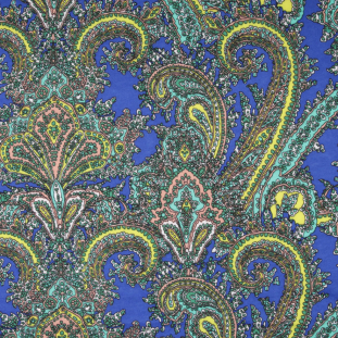 Blue/Green Paisley Polyester Jersey Knit