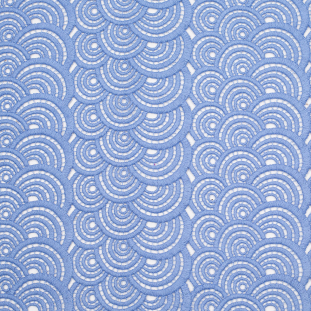Cornflower Blue Geometric Polyester Lace