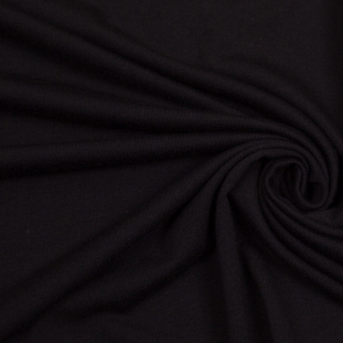 Black Polyester-Rayon Stretch French Terry Cloth