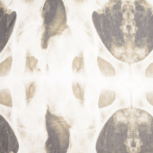 Black/Beige X-Ray Printed Silk Chiffon Panel