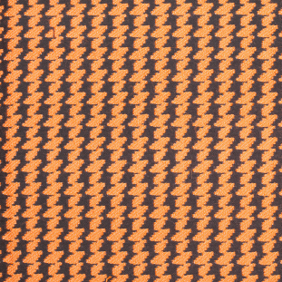 Italian Burnt Orange/Black Double-Faced Wool-Poly Coating