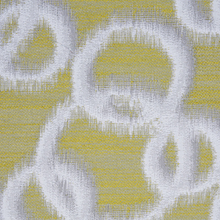 Lime Geometric Ikat Bubbles Polyester Woven