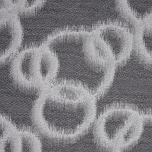 Silver Geometric Ikat Bubbles Polyester Woven