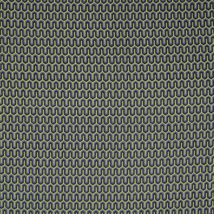 Chartreuse Geometric Stretch Silk Woven