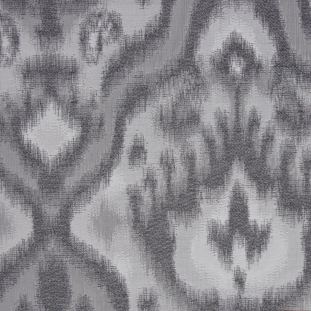 Silver Ikat Damask Polyester Woven