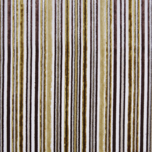 Gold Laser-Cut Striped Polyester Velvet