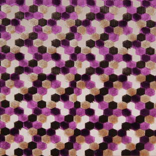 Purple Laser-Cut Geometric Polyester Velvet