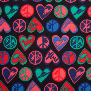 Red/Green Peace and Hearts Polyester Jersey