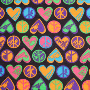 Orange/Purple Peace and Hearts Polyester Jersey