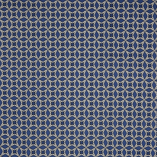 Star Sapphire Blue Geometric Stretch Cotton Sateen