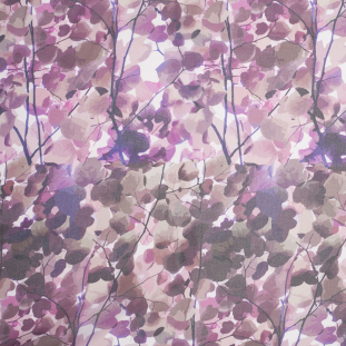 Purple Tree Branches Digitally Printed Polyester Chiffon