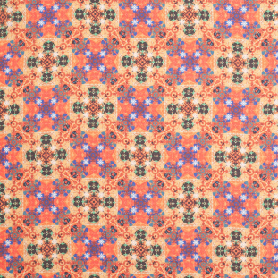 Burnt Orange Kaleidoscope Digitally Printed Polyester Charmeuse