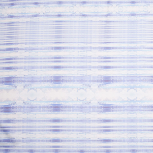 Purple/Blue Organic Stripes Digitally Printed Polyester Charmeuse