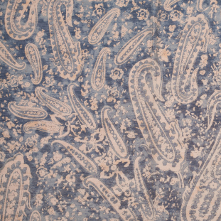 Liberty of London Meenaghan Warm Sands/Blue Silk-Cotton Voile