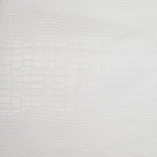 Medium White Crocodile Embossed Lamb Leather