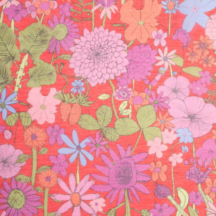 Liberty of London Scilly Flora Red/Multicolor Silk-Cotton Voile