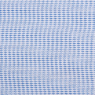 Blue/White Houndstooth Cotton-Polyester Woven