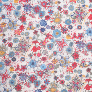 Liberty of London Macleod Red/Blue/Yellow Silk-Cotton Voile