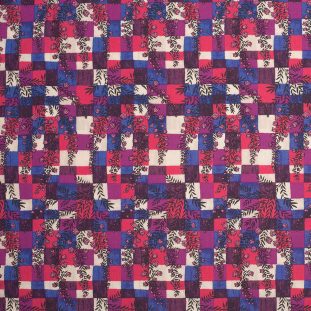 Liberty Of London 'Vee' Checker Board Floral Stretch Cotton Poplin