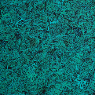 Liberty of London Kenzos Leaf Green/Blue Cotton Poplin