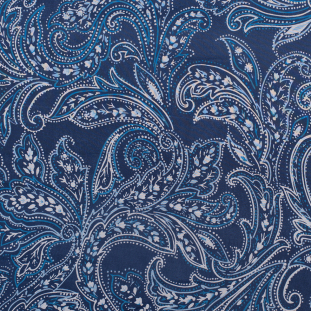 Blue Paisley Polyester Chiffon
