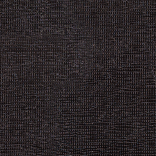 Black Crinkled Laminated Polyester Novelty Knit