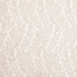 Metallic Coated Gold/Beige Floral Nylon Lace