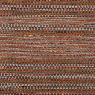 Rust Dimensional Stripes Blended Wool Tweed