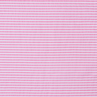Bubble Gum Pink Striped Cotton Seersucker
