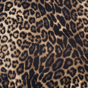 Black and Brown Leopard Print Rayon Jersey