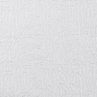 Bright White Floral Embossed Brocade
