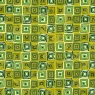 Green Geometric Squares Stretch Cotton Sateen