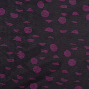 Black and Magenta Polka Dotted Polyester Mesh