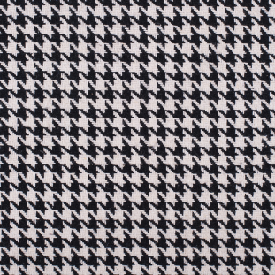 Black/White Wool-blend Intricate Houndstooth Coating