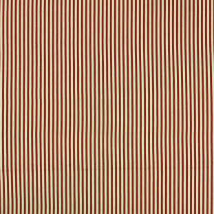 Mars Red/White Candy Striped Cotton Voile