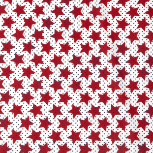 Red/White/Blue Stars Dense Combed Cotton Poplin