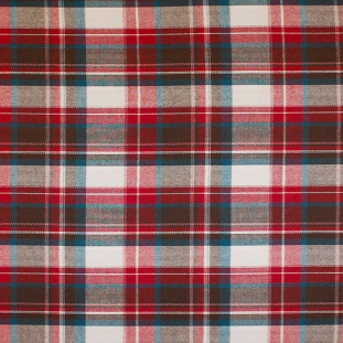 Red/Blue/Brown/White Plaid Cotton Flannel