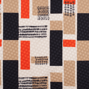 Jason Wu Orange/Navy/Tan Geometric Silk-Wool