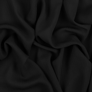 Ralph Lauren Black Crinkled Polyester Chiffon