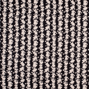 Jason Wu Black/Turtledove Floral Stripes Silk Charmeuse