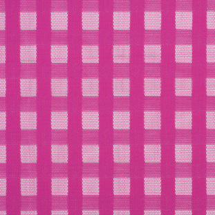 Fuchsia Red Squares Polyester Mesh/Netting