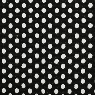 Italian Black/White Polka Dotted Knitted Cotton Brocade
