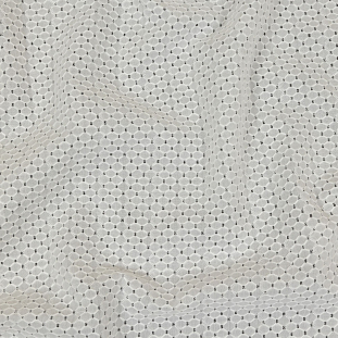 White Diamond Lattice Embroidered Cotton Voile
