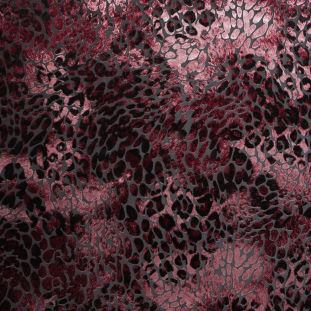 Raspberry/Cloud Pink Cheetah Spotted Stretch Burnout Velour