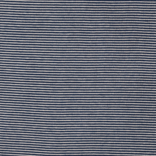 Blue/White Pencil Striped Stretch Cotton Jersey Knit